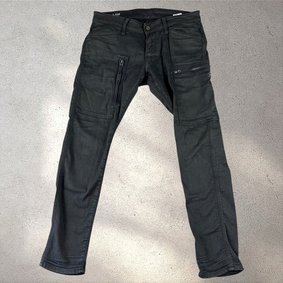 G-Star RAW Men's Powel Super Slim Fit Cargo Moto Jeans Pants Size 34x30 - Picture 2 of 8